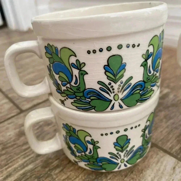 Sacavem Portugal MCM Vintage Retro Tea Cups - Picture 2 of 7